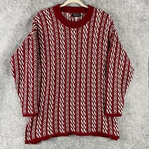 Vintage Shock Casual Tunic Sweater Womens Large Geometric Patterned Knit 80s 90s